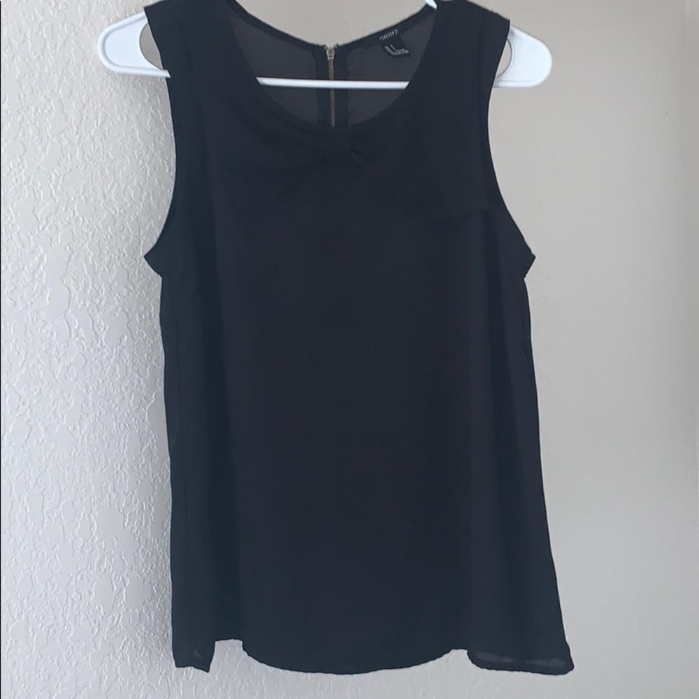 Black Front Bow Sleeveless Tank Top